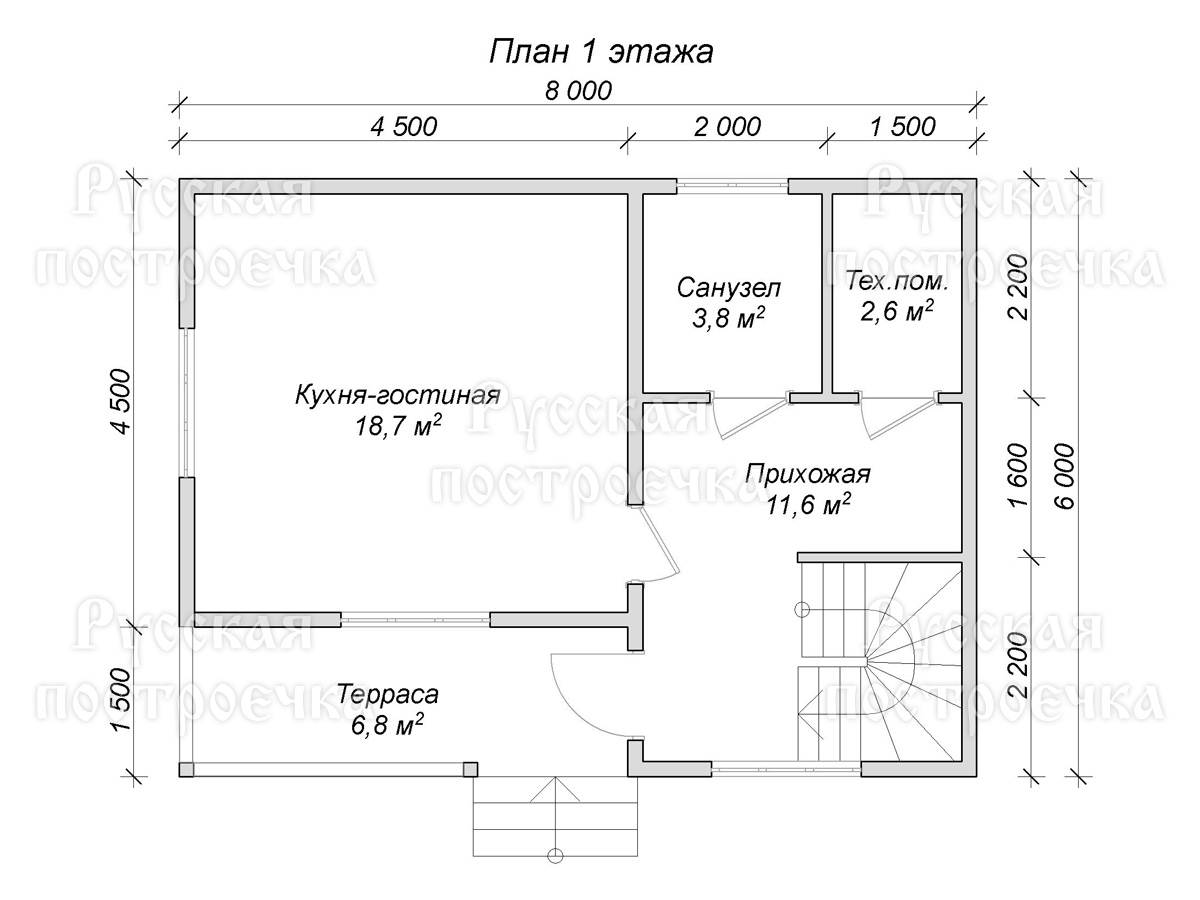 Дом из бруса 8х6 с балконом и террасой, Проект 47.2, комплектации, планировка, цены  - вид 11
