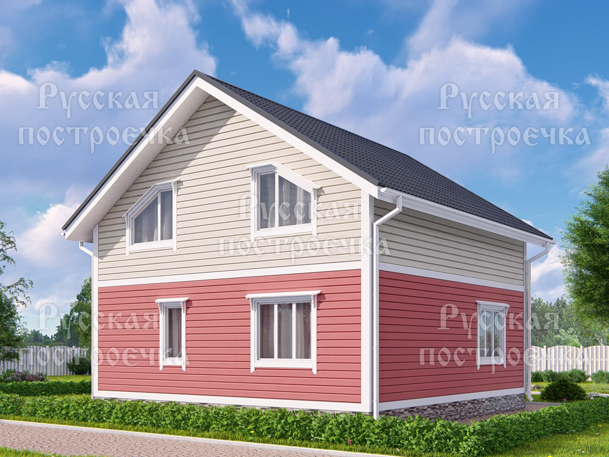 Дом из бруса 8х8 с балконом, террасой и котельной, проект 70.1, цены, комплектации, планировка  - вид 3