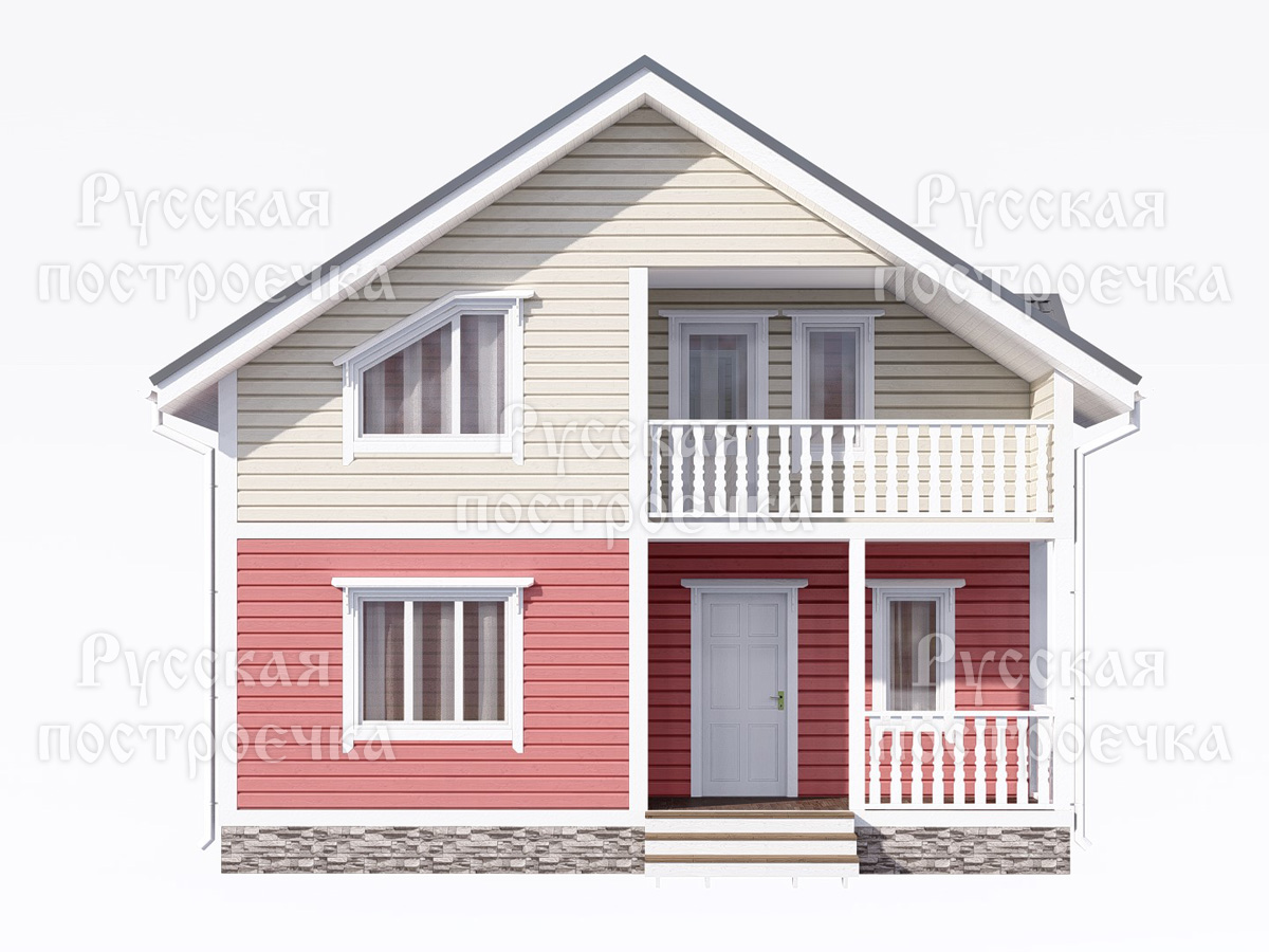 Дом из бруса 8х8 с балконом, террасой и котельной, проект 70.1, цены, комплектации, планировка  - вид 5
