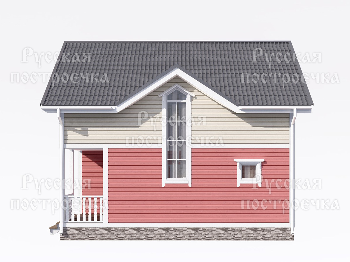 Дом из бруса 8х8 с балконом, террасой и котельной, проект 70.1, цены, комплектации, планировка  - вид 6