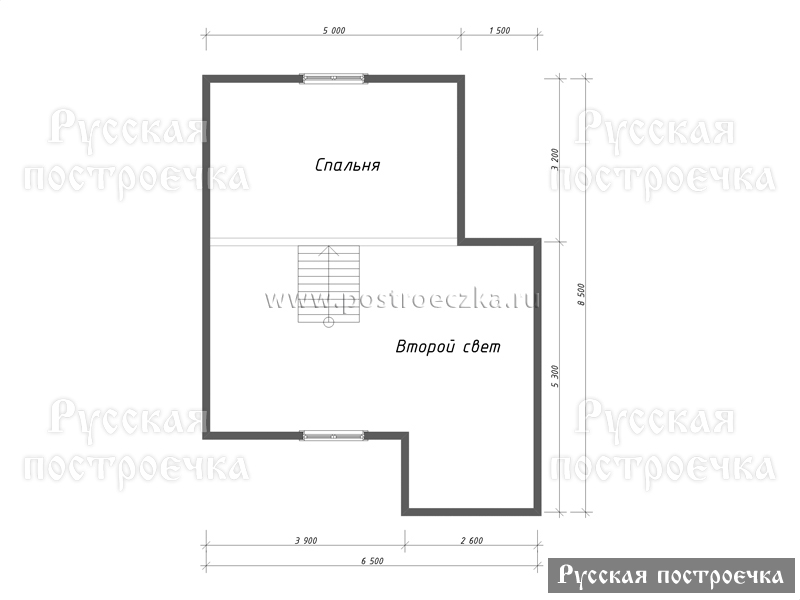 Дом из бруса 8,5х8 с мансардой и террасой, проект 75.2, цены на строительство, комплектации - вид 3