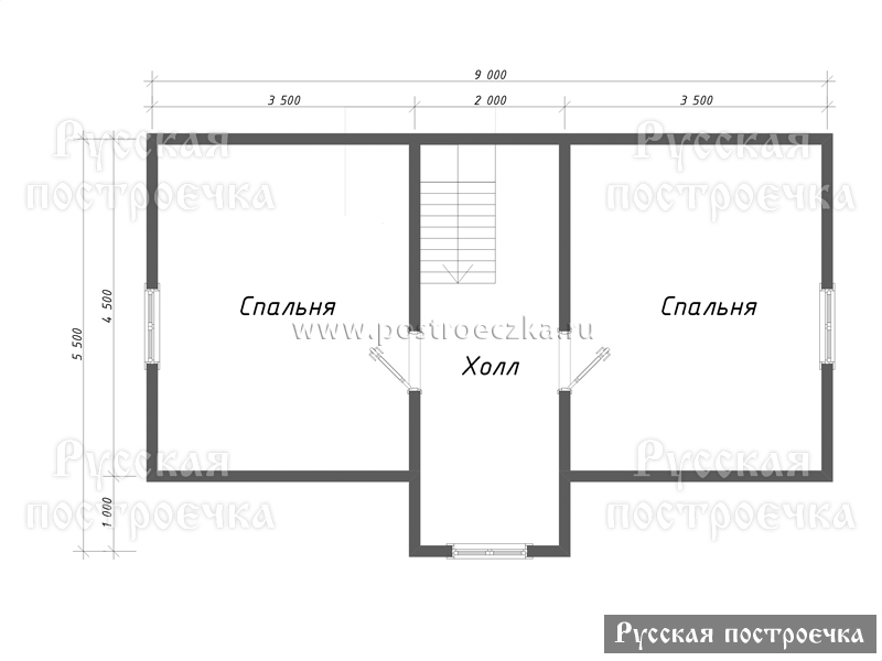 Дом из бруса 9х6 с мансардой, террасой и дормером, Проект 79.1, цены на строительство, фото, комплектации - вид 3