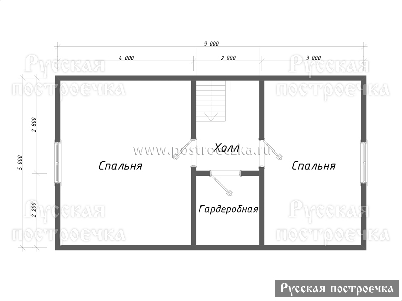 Дом из бруса 9х7 с мансардой и террасой, Проект 84.1, цены на строительство, фото, комплектации - вид 3