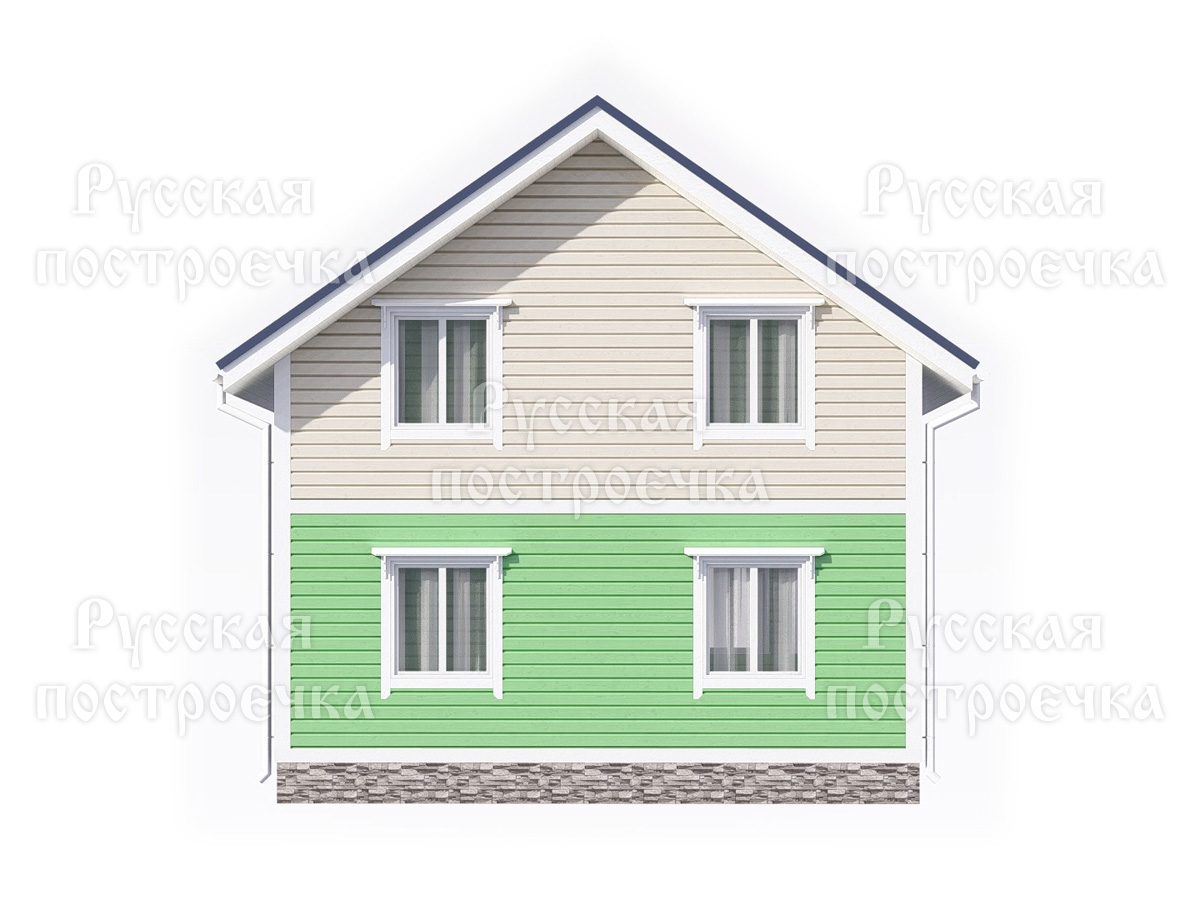 Каркасный дом 7х7 с террасой и эркером, Проект КД-29, цены на строительство, фото, комплектации - вид 7