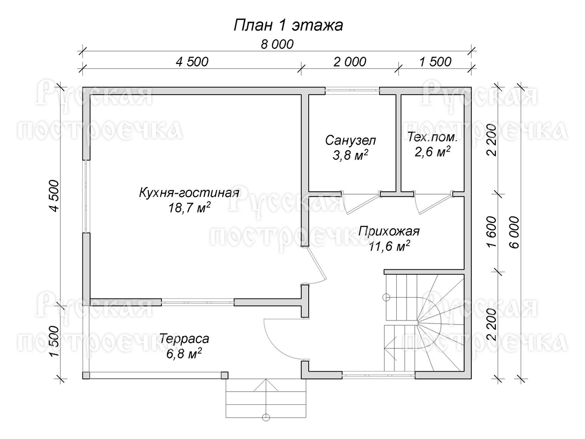 Полутораэтажный каркасный дом 8х6 с балконом и террасой, проект КД-42, комплектации, планировка, цены  - вид 11