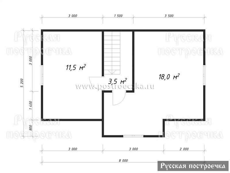 Каркасный дом 8х6 с мансардой и дормером, проект КД-43, планировка, комплектации, цены на строительство - вид 3