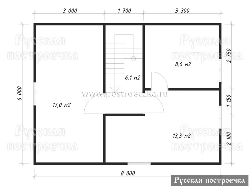 Каркасный дом 8х6 с дормером, проект КД-44, комплектации, фото, цены на строительство - вид 3