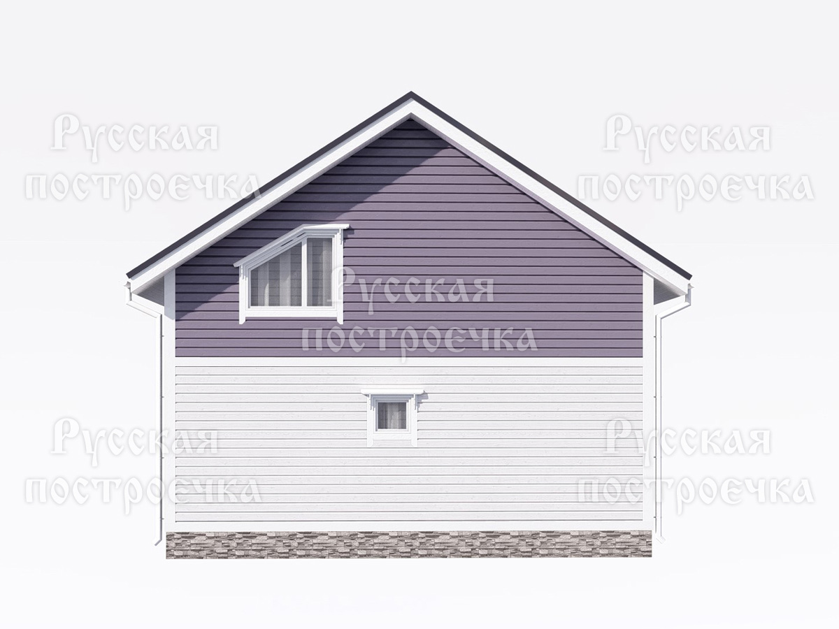 Каркасный дом 8х6 с террасой и балконом, проект КД-45, комплектации, фото, цены на строительство - вид 7