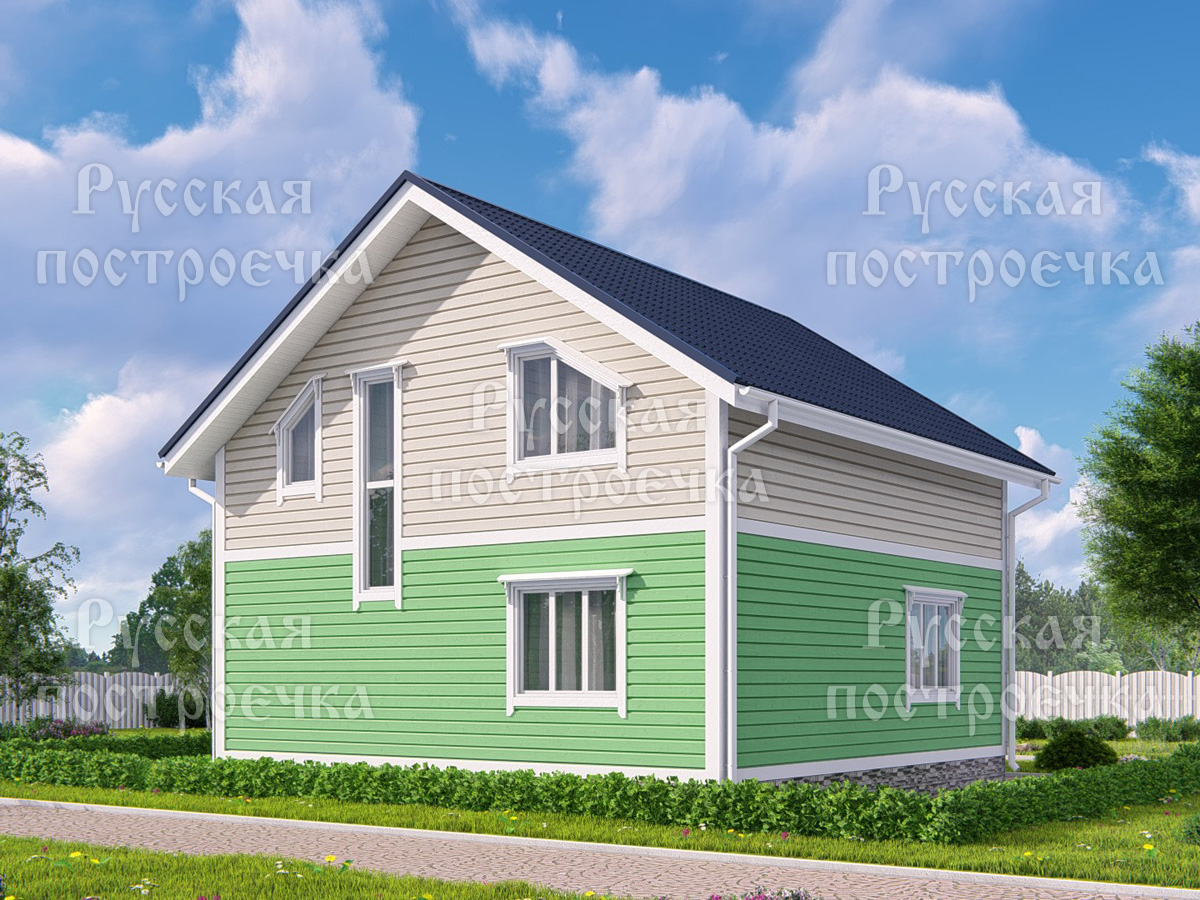 Каркасный дом 8х8 с котельной и террасой, Проект КД-70, цены, комплектации, фото - вид 3