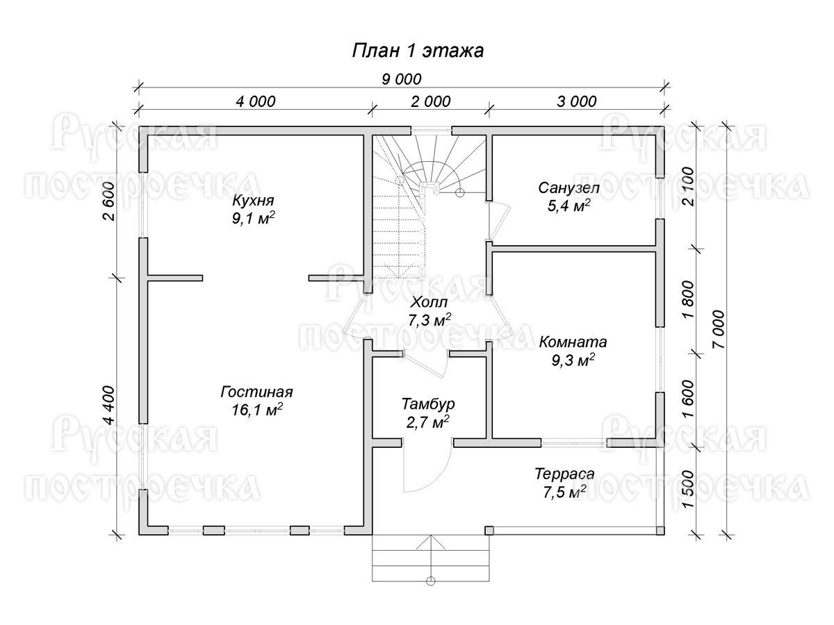 Каркасный дом 9х7 с мансардой, проект КД-89, планировка, комплектации, цены  - вид 11