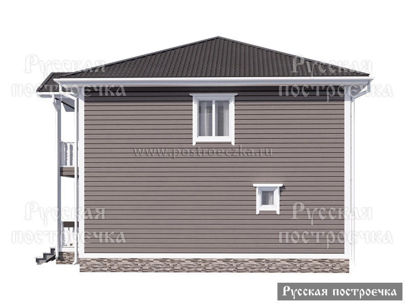 Двухэтажный каркасный дом 11х10 с балконом, Проект КД-125 - цены, строительство в Москве и Санкт-Петербурге - вид 10