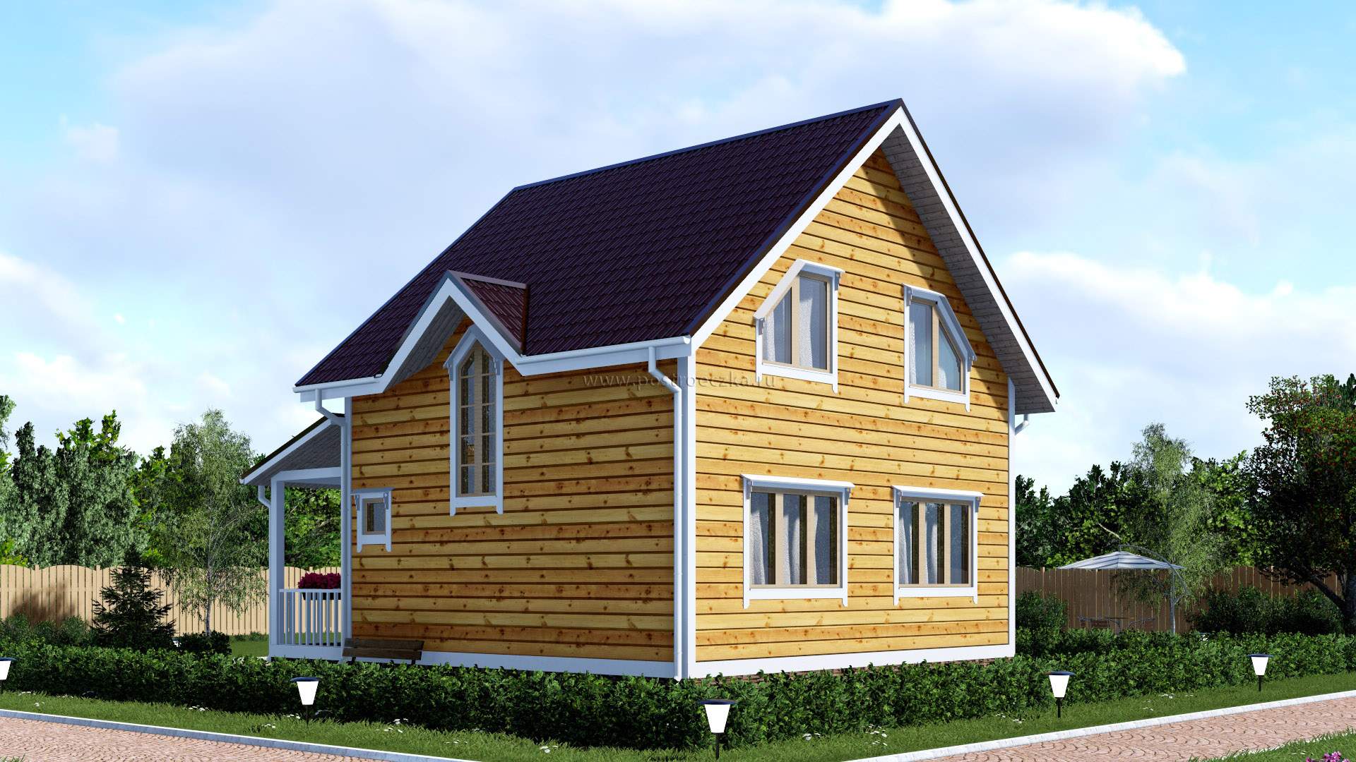 двухэтажный деревянный дом. дачный домик с верандой 6х8 новый. полутораэтажный каркасный дом 6х8. полутораэтажный дом с гаражом. красивые коттеджи.
