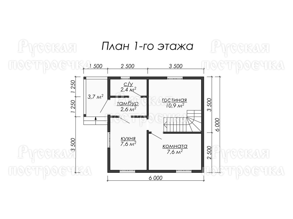 Садовый домик 6х6, Проект 34 от компании Русская Построечка - вид 3