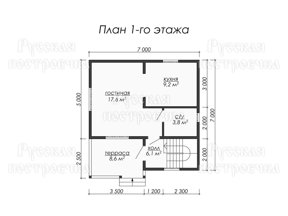 Каркасный дом 7х7 с мансардой и балконом, Проект КД-17, цены на строительство, комплектации - вид 3