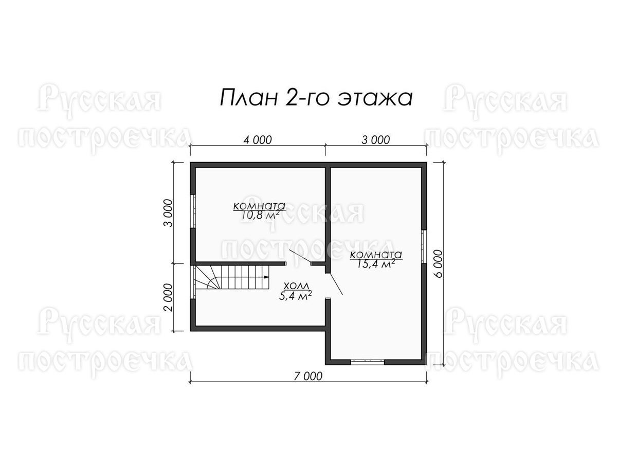 Каркасный дом 7х7 с мансардой, Проект КД-16, планировка, цены на строительство - вид 4