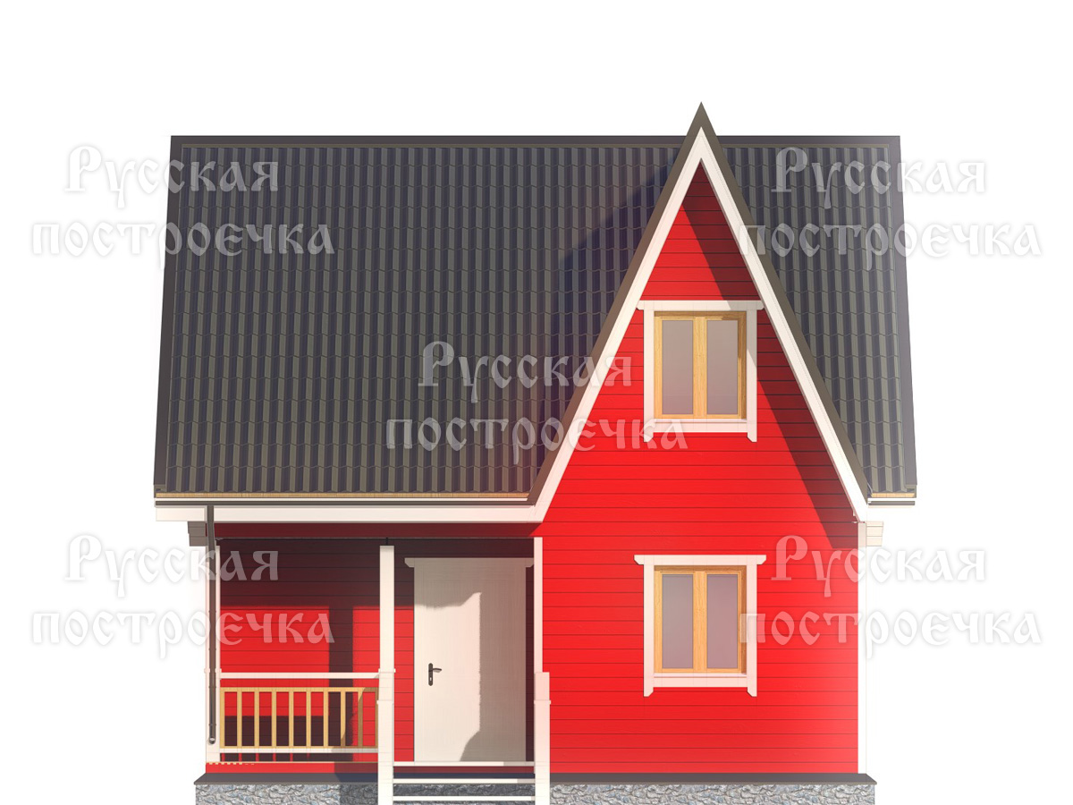 Каркасный дом 7х7 с мансардой, Проект КД-16, планировка, цены на строительство - вид 5