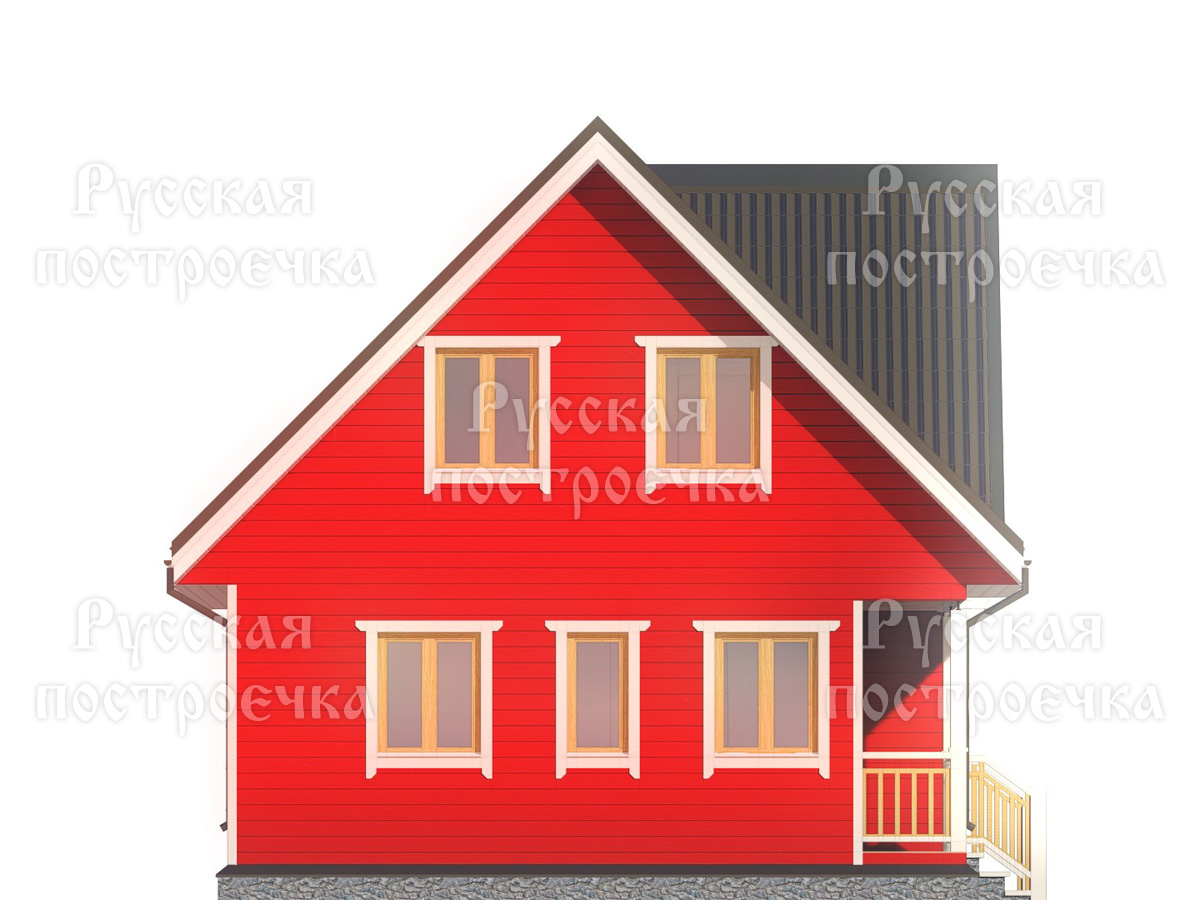 Каркасный дом 7х7 с мансардой, Проект КД-16, планировка, цены на строительство - вид 6