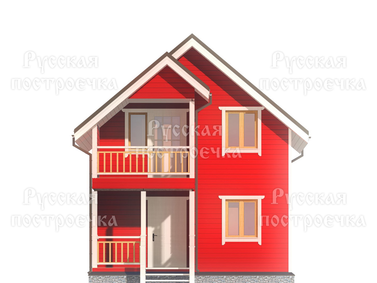 Каркасный дом 6х6 с балконом, Проект КД-03, планировка, цены на строительство под ключ - вид 5