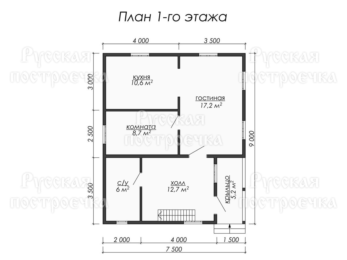 Каркасный дом 9х7,5 с мансардой, Проект КД-106 - цены, строительство в Москве и Санкт-Петербурге - вид 3