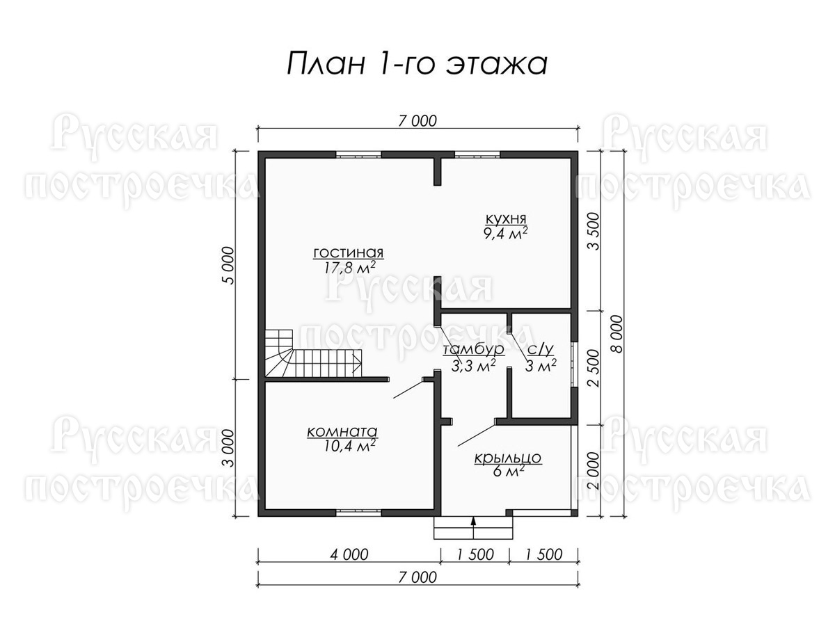 Каркасный дом 8х7 с мансардой и балконом, проект КД-55, фото, цены, комплектации - вид 3