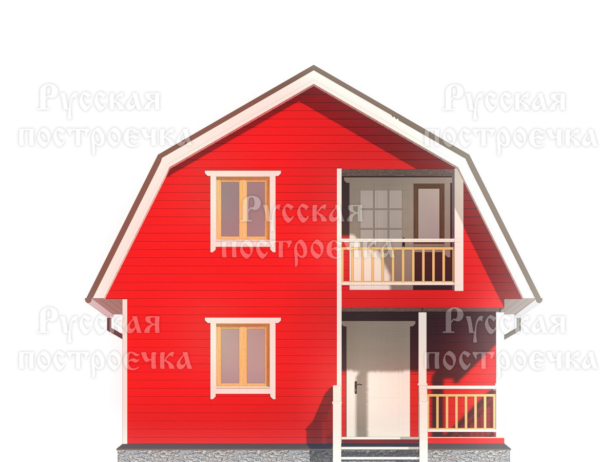 Каркасный дом 8х7 с мансардой и балконом, проект КД-55, фото, цены, комплектации - вид 5