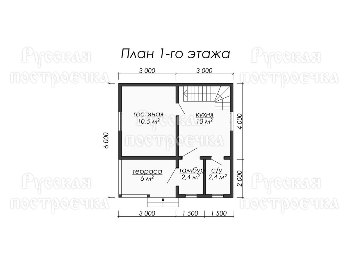 Каркасный дом 6х6 с мансардой, Проект КД-01, цены на строительство, комплектации - вид 3