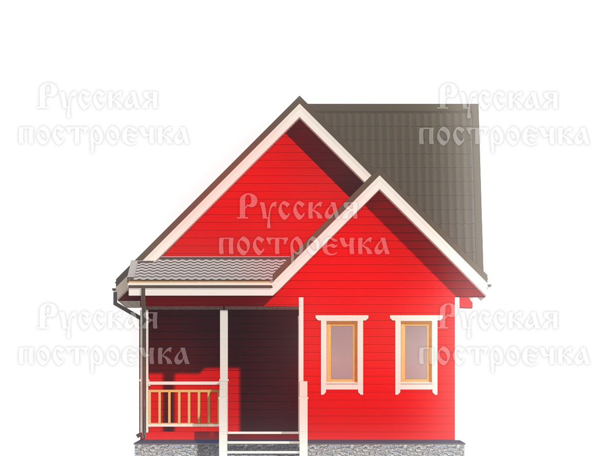 Каркасный дом 6х6 с мансардой, Проект КД-01, цены на строительство, комплектации - вид 5