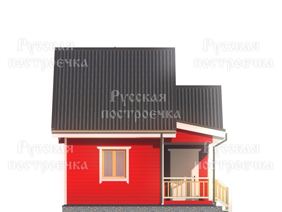 Каркасный дом 6х6 с мансардой, Проект КД-01, цены на строительство, комплектации - вид 6