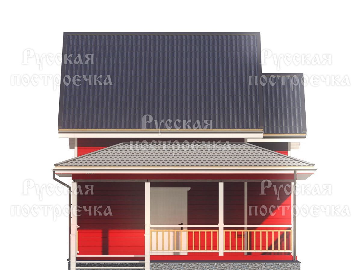 Каркасный дом 9,5х7 с террасой, Проект КД-130 - цены, строительство в Москве и Санкт-Петербурге  - вид 6