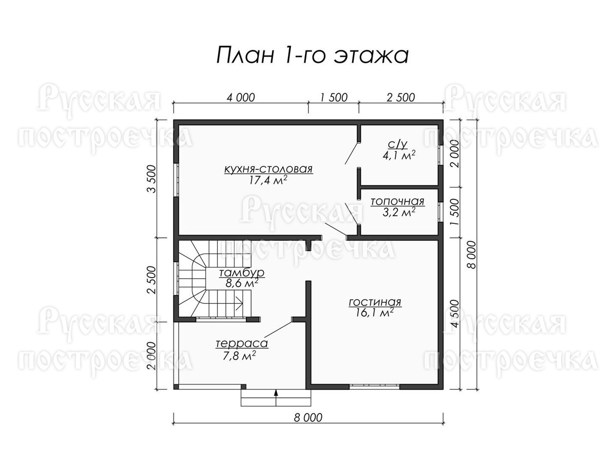 Каркасный дом 8х8 с балконом и террасой, Проект КД-73, цены, фото, комплектации - вид 3