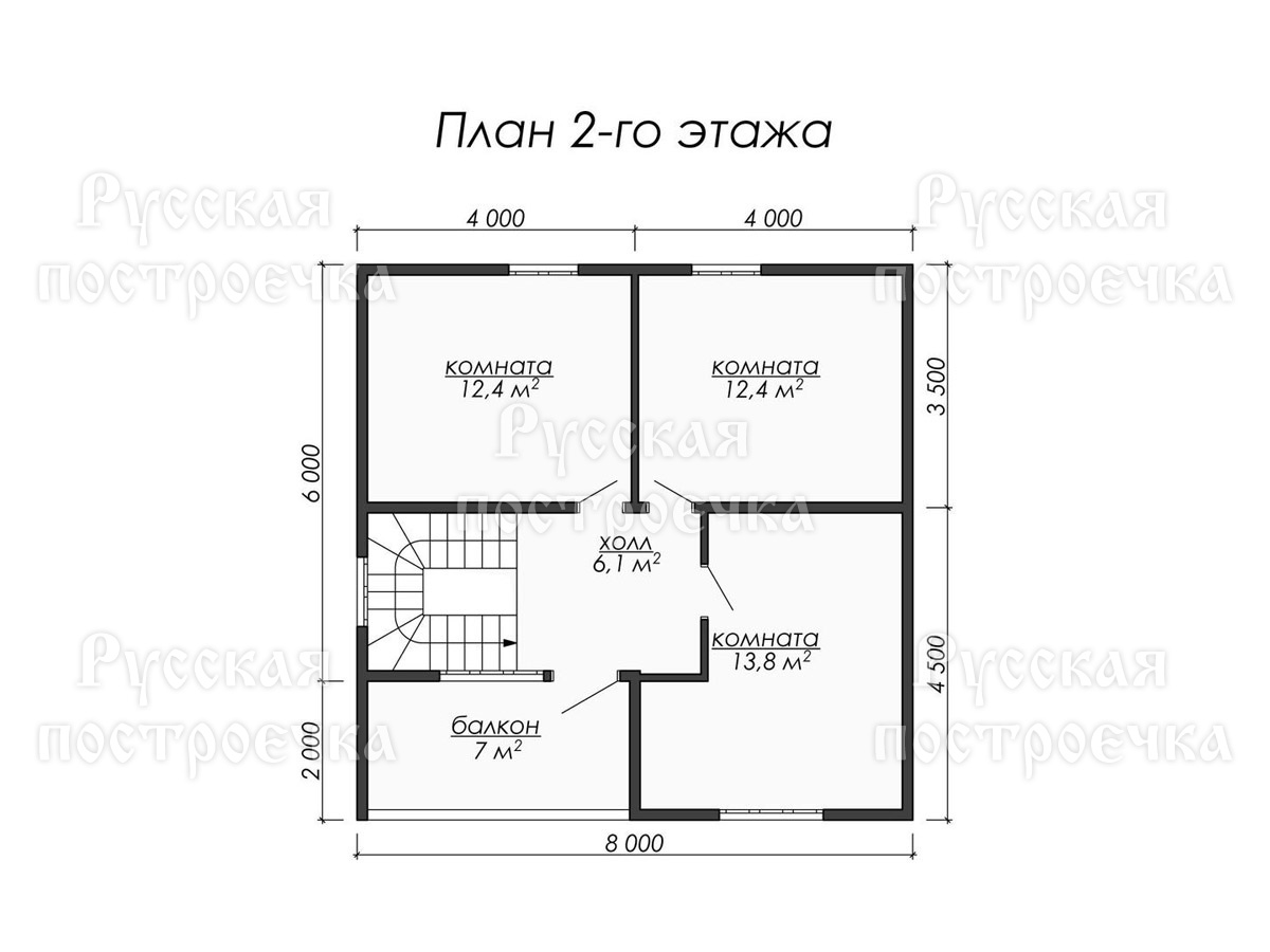 Каркасный дом 8х8 с балконом и террасой, Проект КД-73, цены, фото, комплектации - вид 4