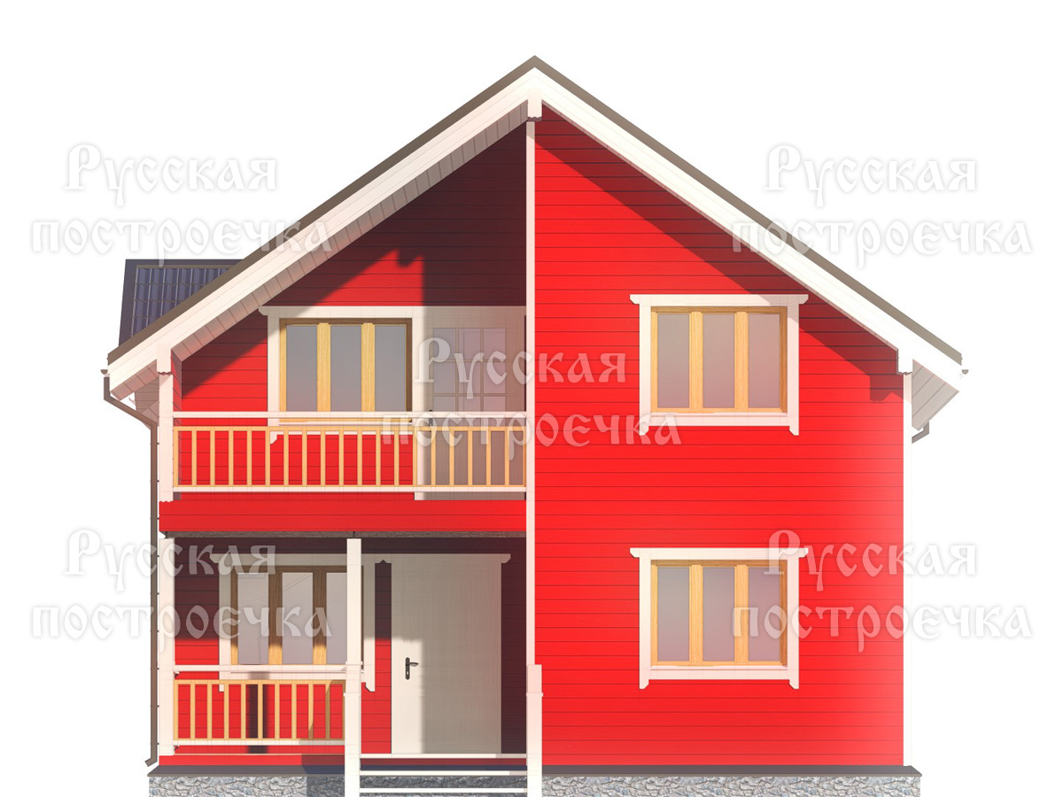 Каркасный дом 8х8 с балконом и террасой, Проект КД-73, цены, фото, комплектации - вид 5