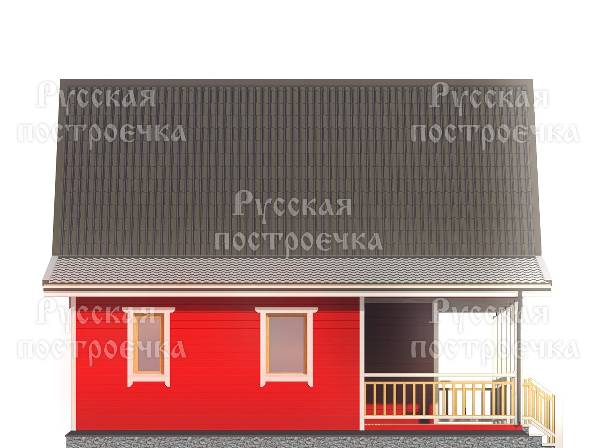 Каркасный дом 9х8,5 с мансардой, балконом и террасой, Проект КД-120 - цены, строительство в Москве и Санкт-Петербурге - вид 6