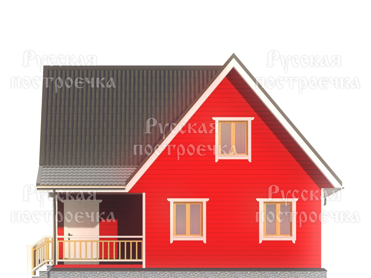 Каркасный дом 9х9 с мансардой и котельной, Проект КД-122 - цены, строительство в Москве и Санкт-Петербурге - вид 5