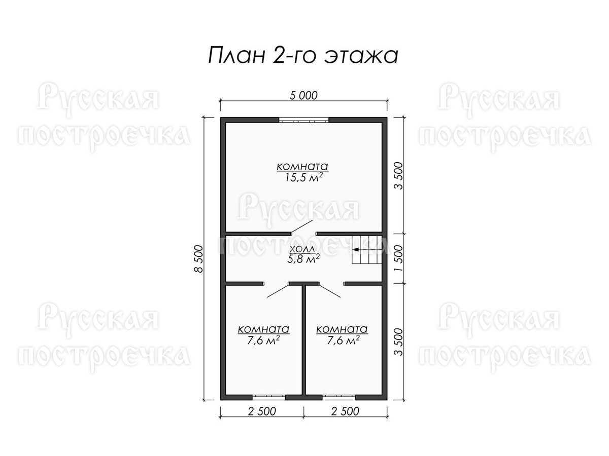 Каркасный дом 8.5х7 с мансардой, Проект КД-78, фото, цены на строительство, планировка  - вид 4