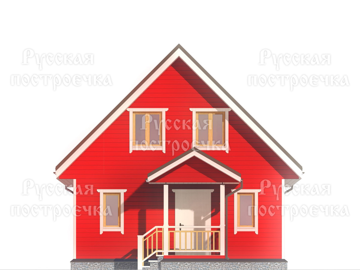 Каркасный дом 8.5х7 с мансардой, Проект КД-78, фото, цены на строительство, планировка  - вид 5