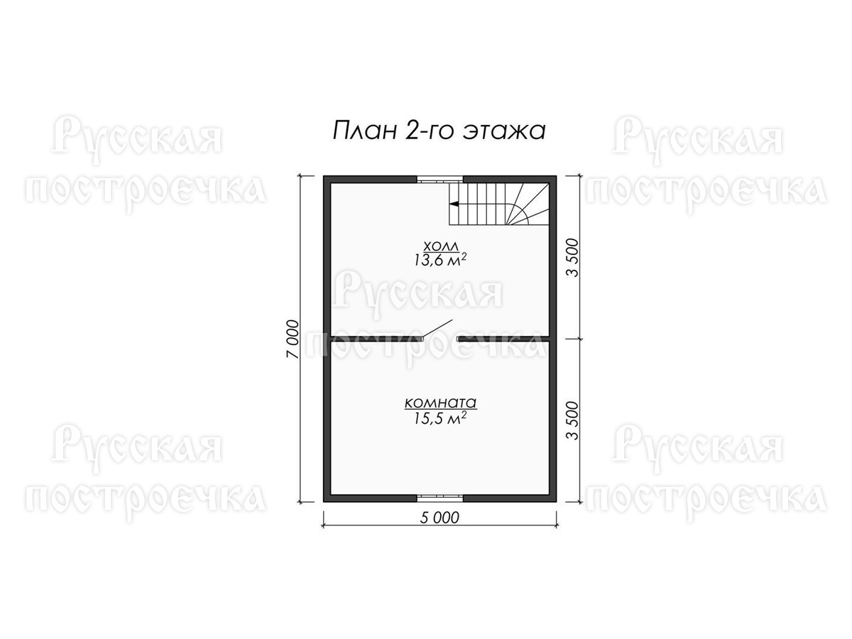 Каркасный дом 7х6,5 с мансардой, Проект КД-15, планировка, цены на строительство - вид 4