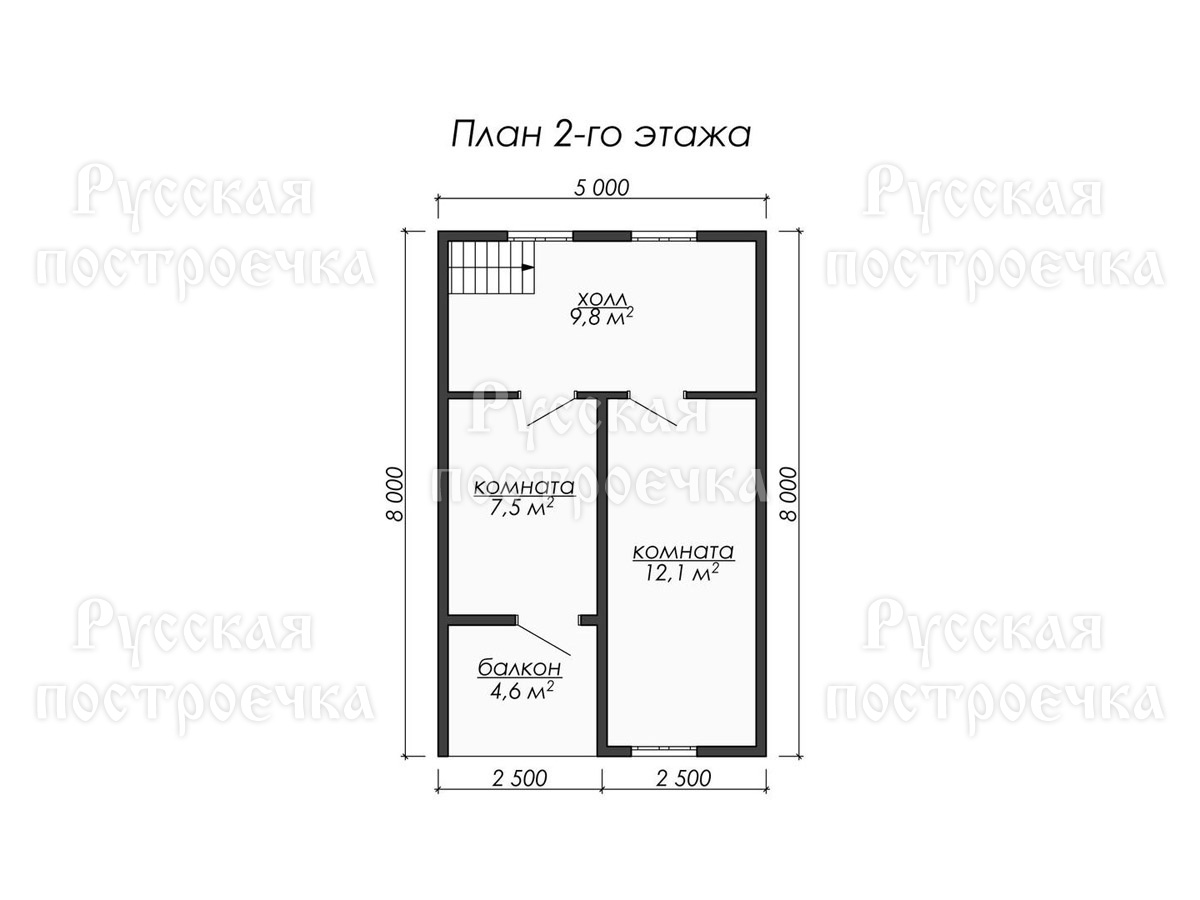 Каркасный дом 8х7 с мансардой и балконом, проект КД-49, комплектации, цены на строительство - вид 4
