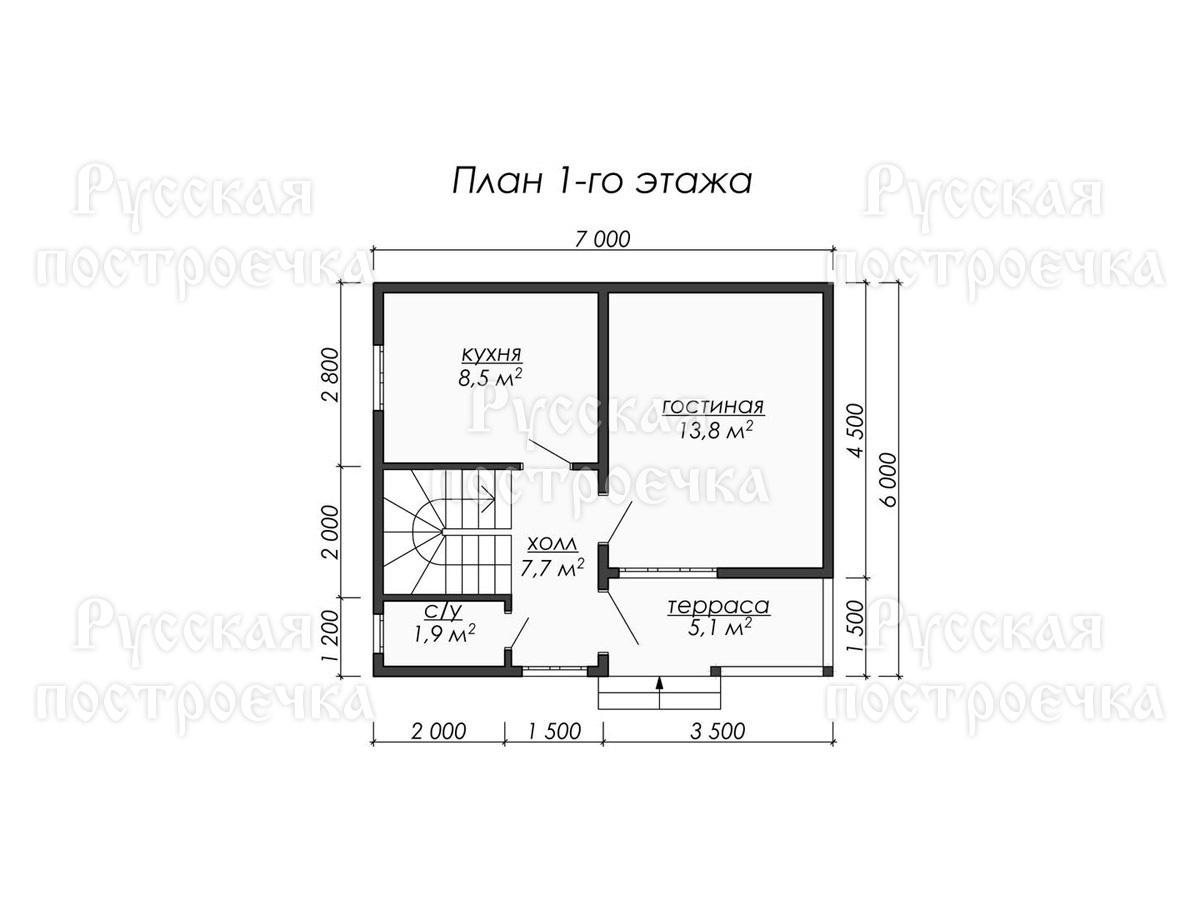 Каркасный дом 7х6 с балконом, Проект КД-10, комплектации, цены на строительство - вид 3