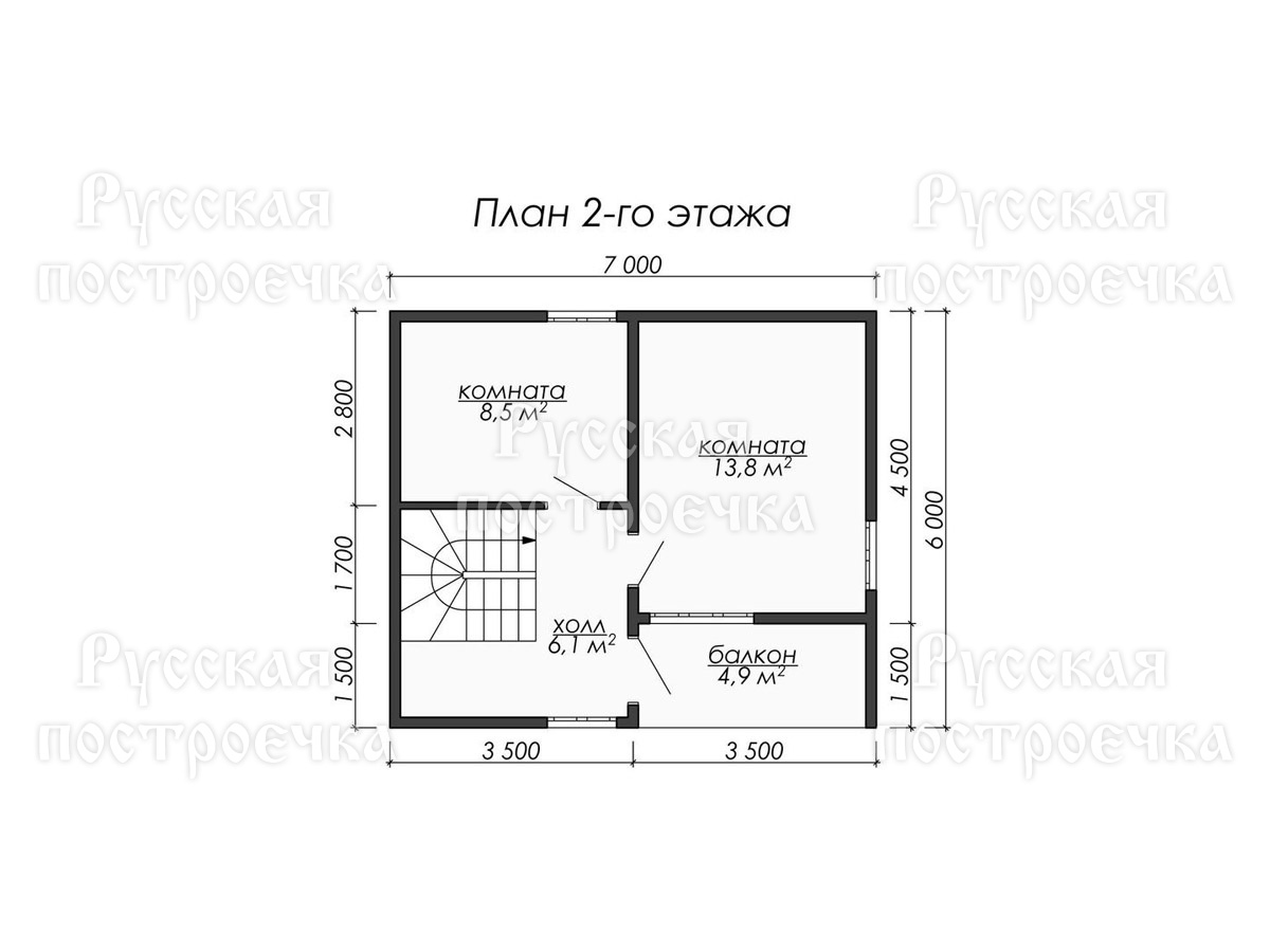 Каркасный дом 7х6 с балконом, Проект КД-10, комплектации, цены на строительство - вид 4