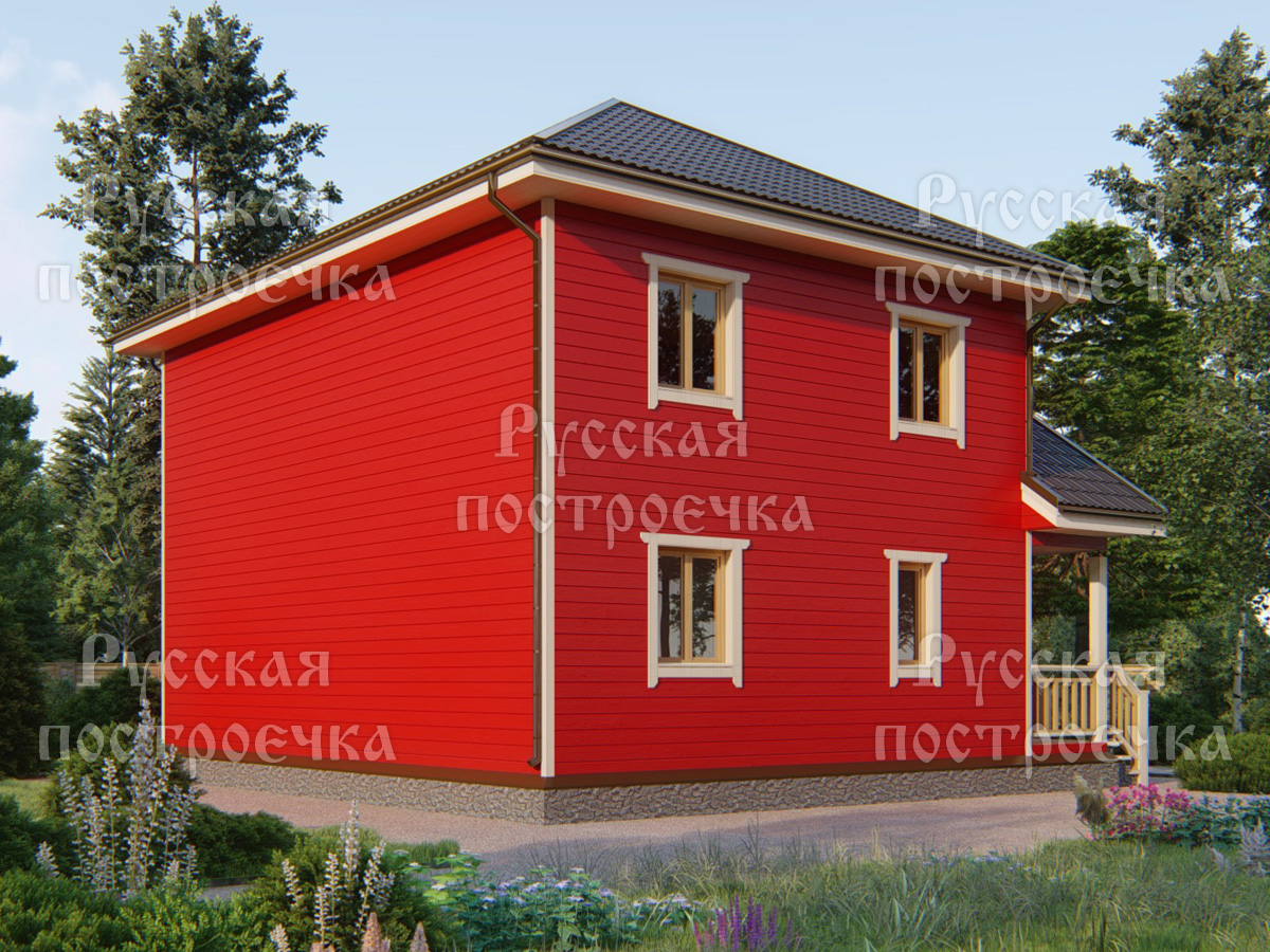 Двухэтажный каркасный дом 9х7, Проект КД-93, цены на строительство, фото, комплектации - вид 2