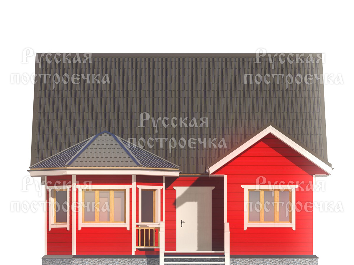 Каркасный дом 9х8 с мансардой и эркером, Проект КД-108 - цены, строительство в Москве и Санкт-Петербурге - вид 5