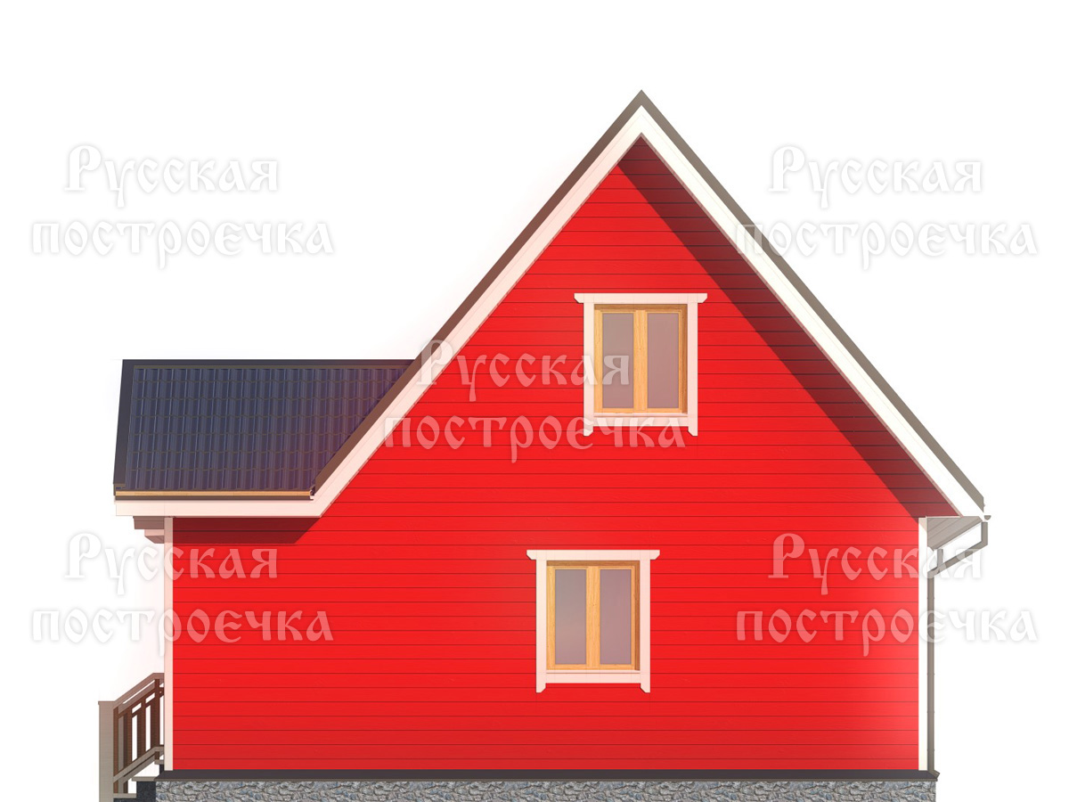 Каркасный дом 9х8 с мансардой и эркером, Проект КД-108 - цены, строительство в Москве и Санкт-Петербурге - вид 8