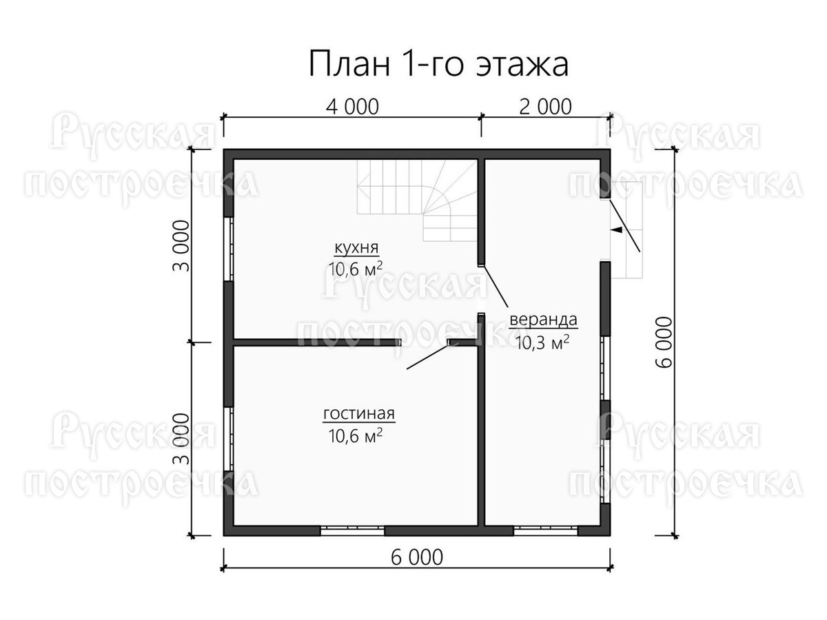 Садовый домик 6х6, Проект 21 от компании Русская Построечка - вид 3