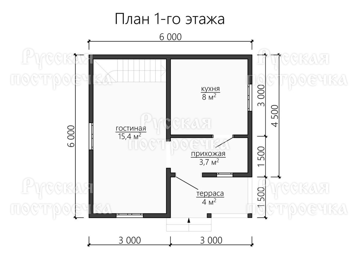 Садовый домик 6х6, Проект 32 от компании Русская Построечка - вид 3