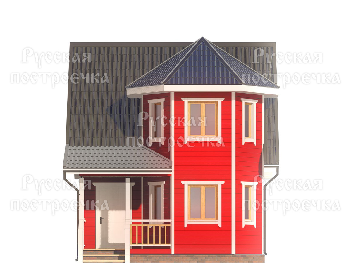 Каркасный дом 7.5х6 с мансардой и эркером, проект КД-40, фото, планировка, цены на строительство - вид 5