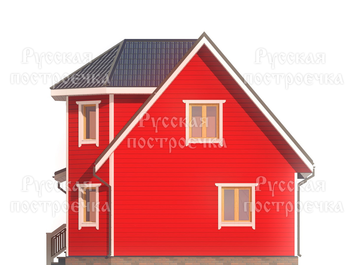Каркасный дом 7.5х6 с мансардой и эркером, проект КД-40, фото, планировка, цены на строительство - вид 6