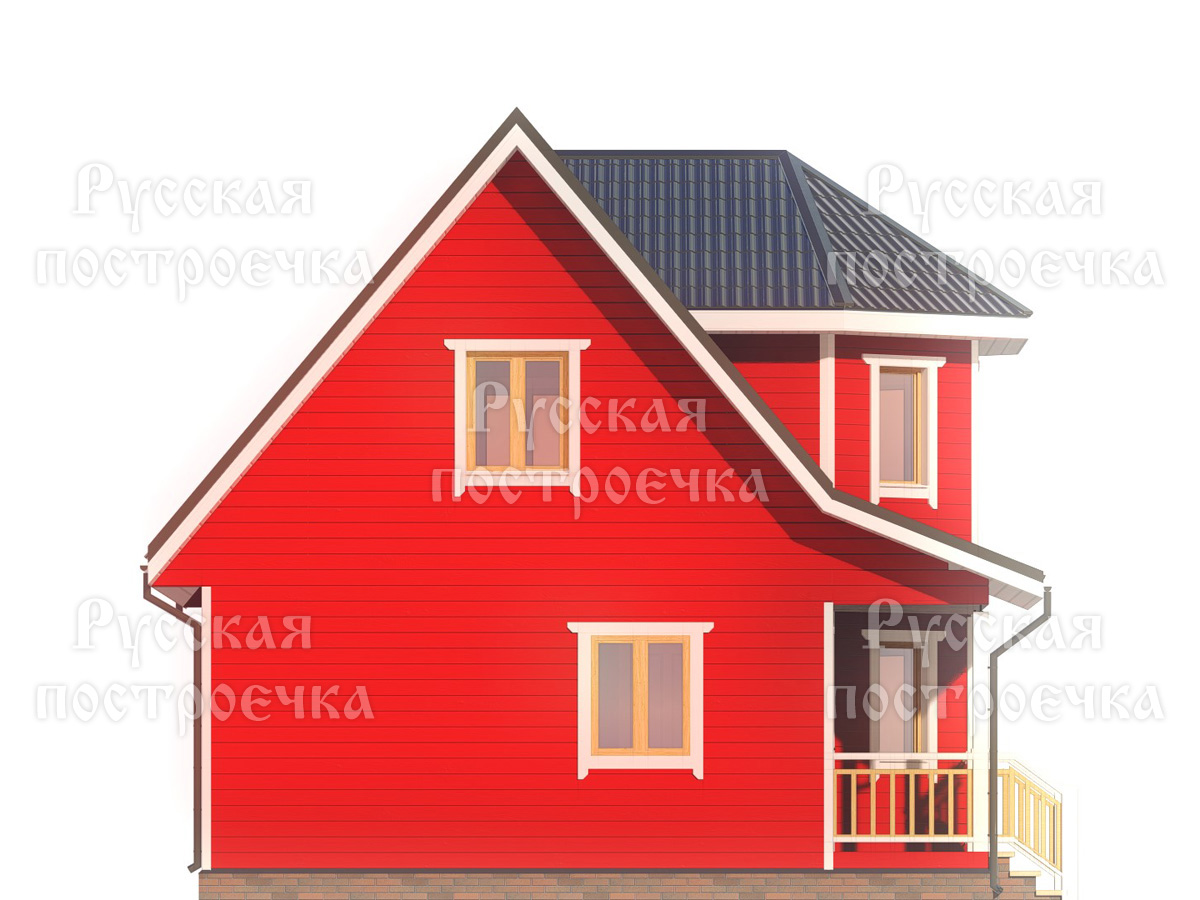 Каркасный дом 7.5х6 с мансардой и эркером, проект КД-40, фото, планировка, цены на строительство - вид 8