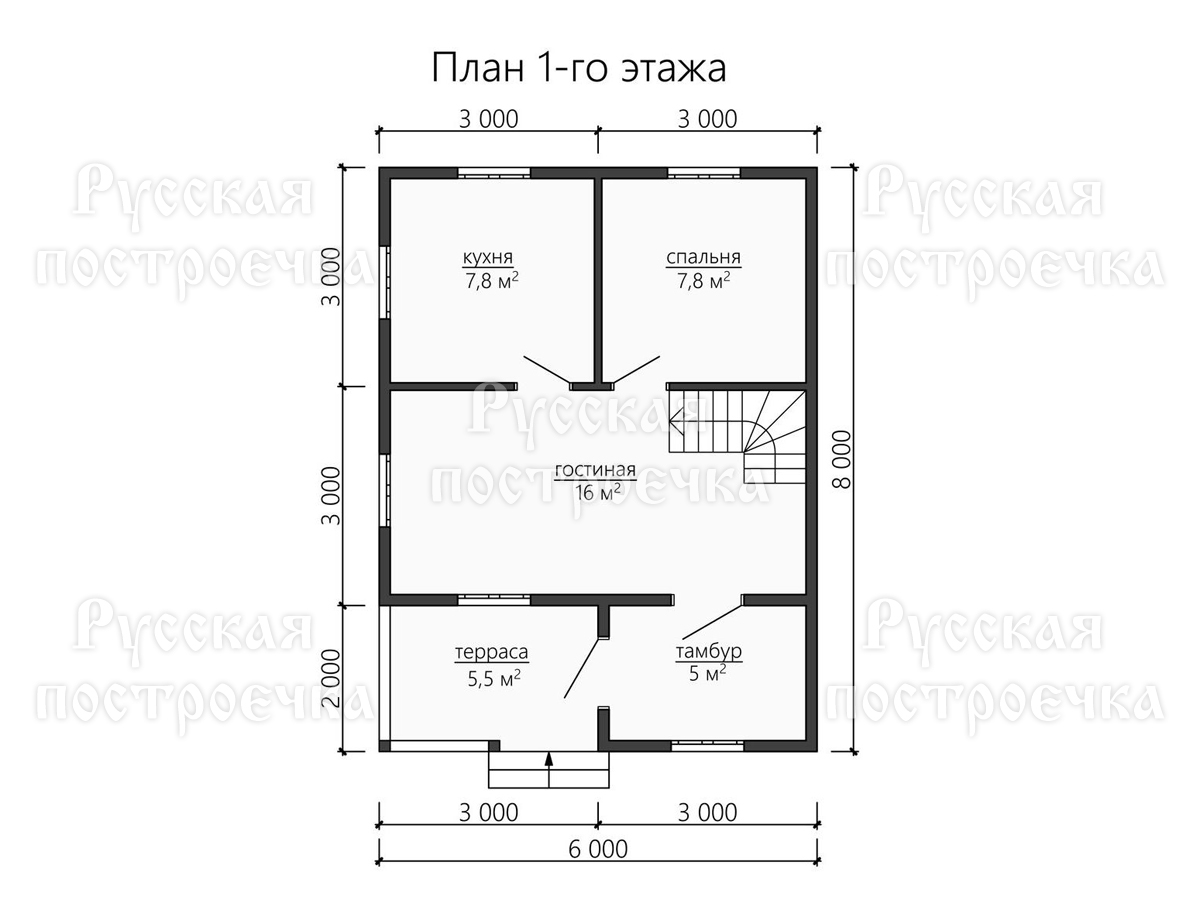 Садовый домик 8х6, Проект 50 от компании Русская Построечка - вид 3