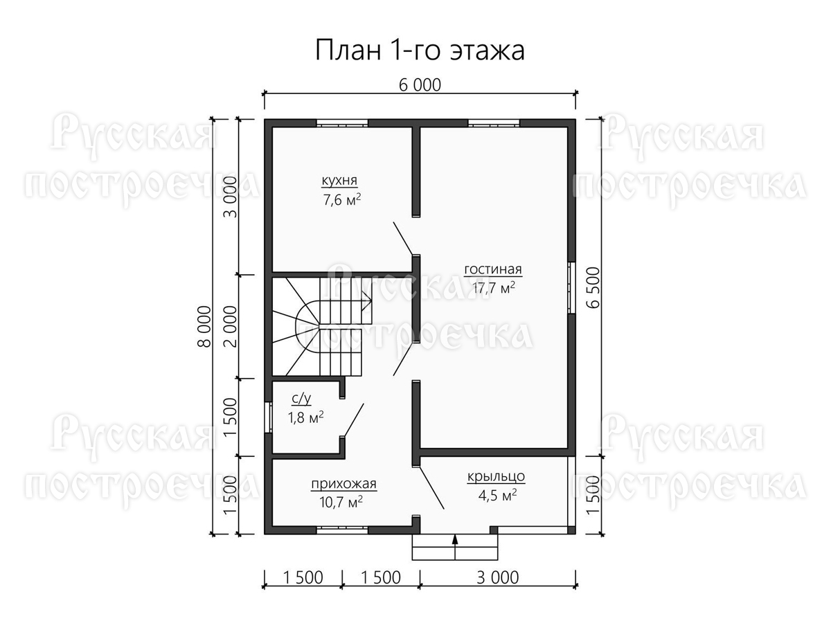 Садовый домик 8х6, Проект 62 от компании Русская Построечка - вид 3